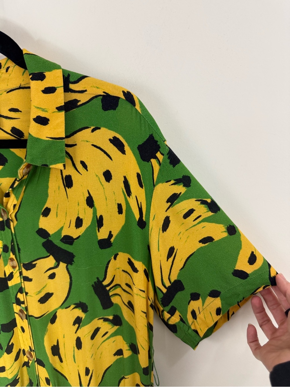 Farm Rio Bossa Banana Jumpsuit Size M Novelty Print Green Tropical Vacation RARE - Picture 6 of 16